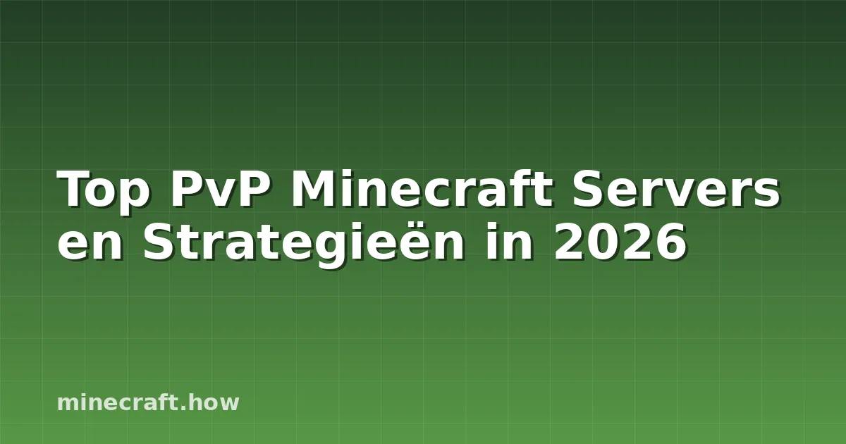 Top PvP Minecraft Servers en Strategieën in 2026