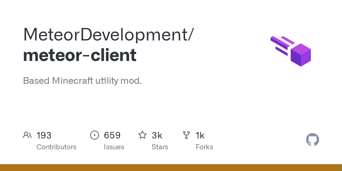 GitHub project card for MeteorDevelopment/meteor-client