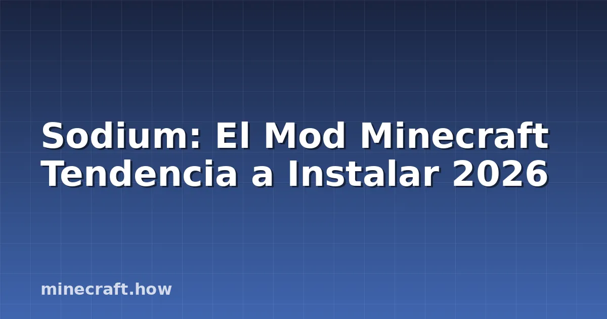 Sodium: El Mod Minecraft Tendencia a Instalar 2026