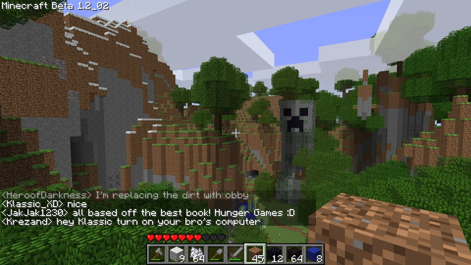 Бета-статуя креепера в Minecraft