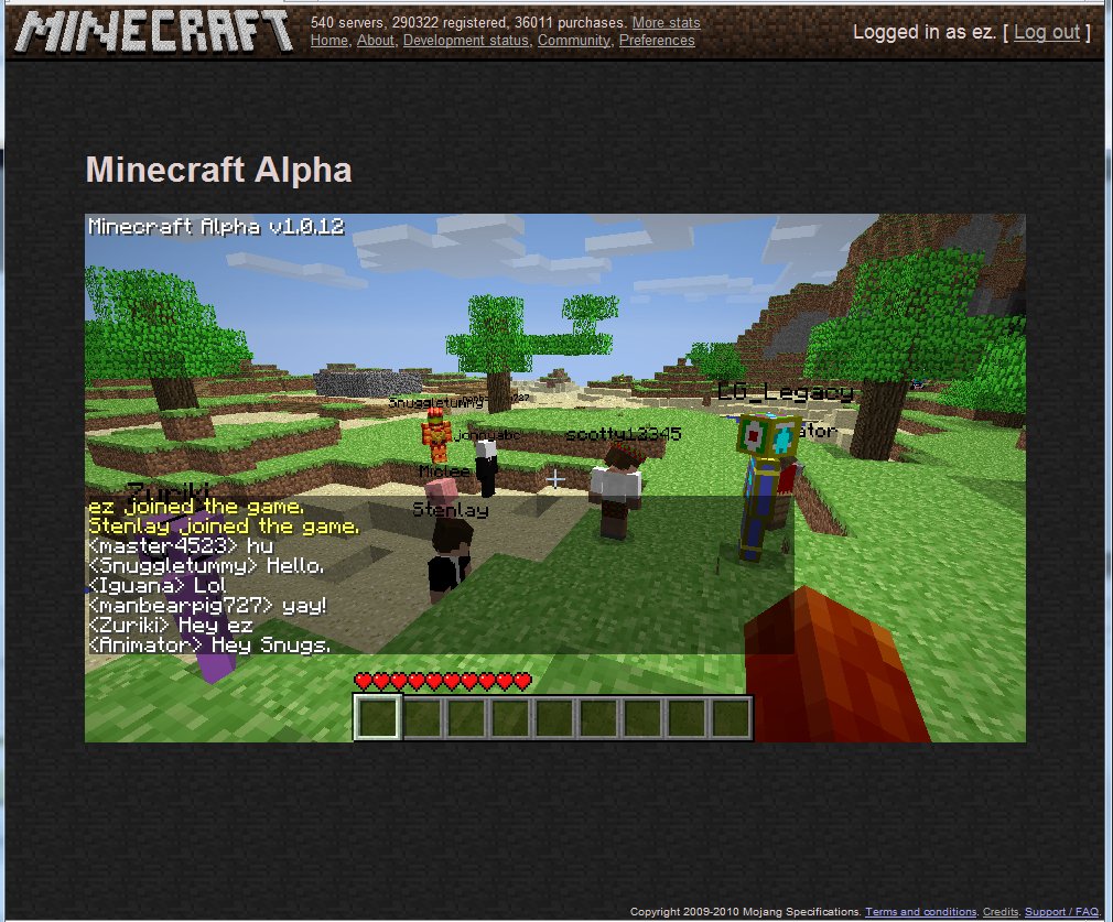 Alpha Server in Minecraft