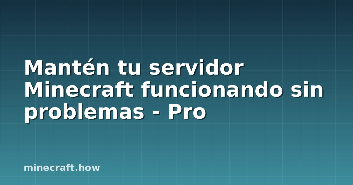 Mantén tu servidor Minecraft funcionando sin problemas - Pro
