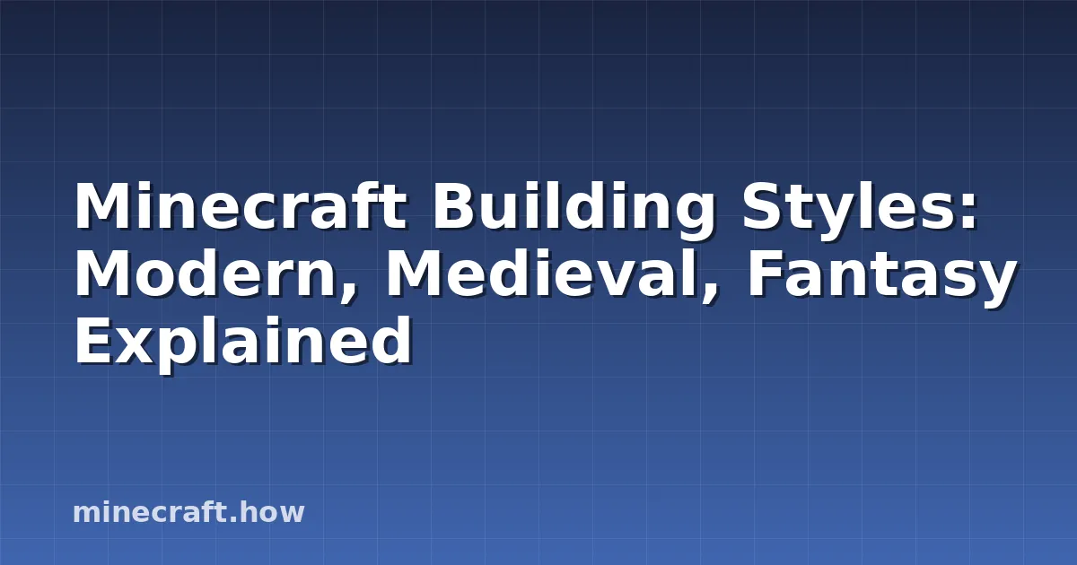 Minecraft Building Styles: Modern, Medieval, Fantasy Explained