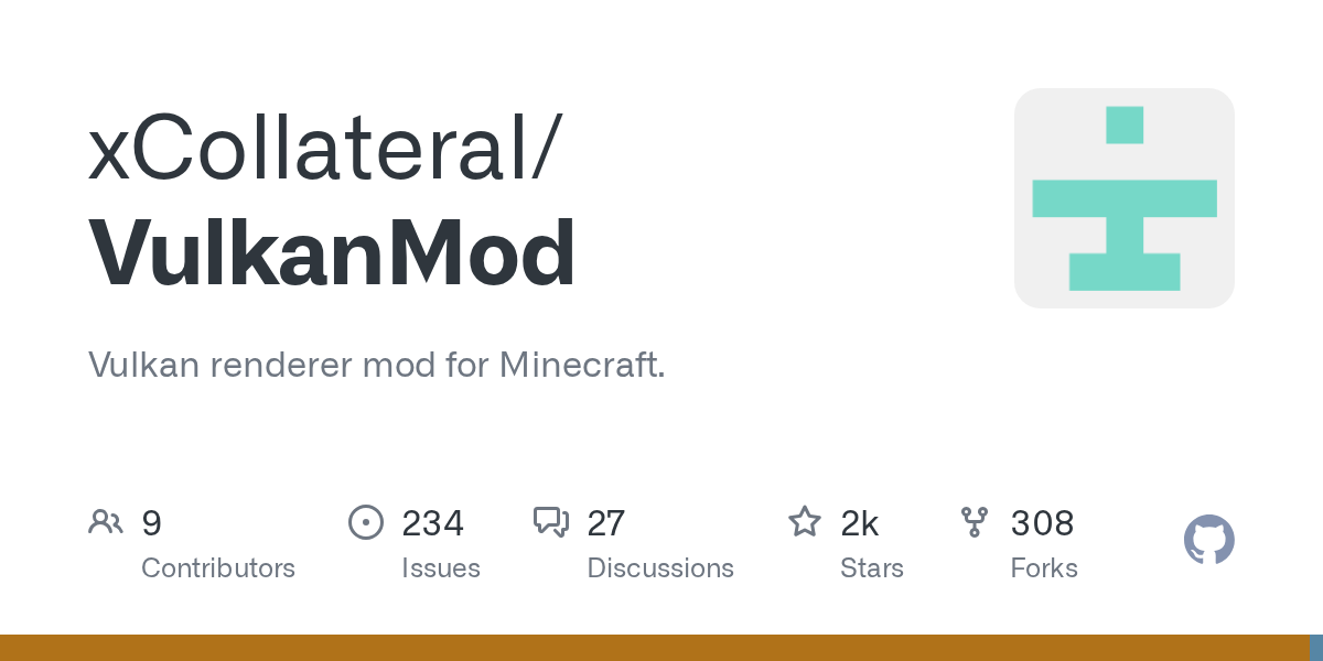 GitHub project card for xCollateral/VulkanMod