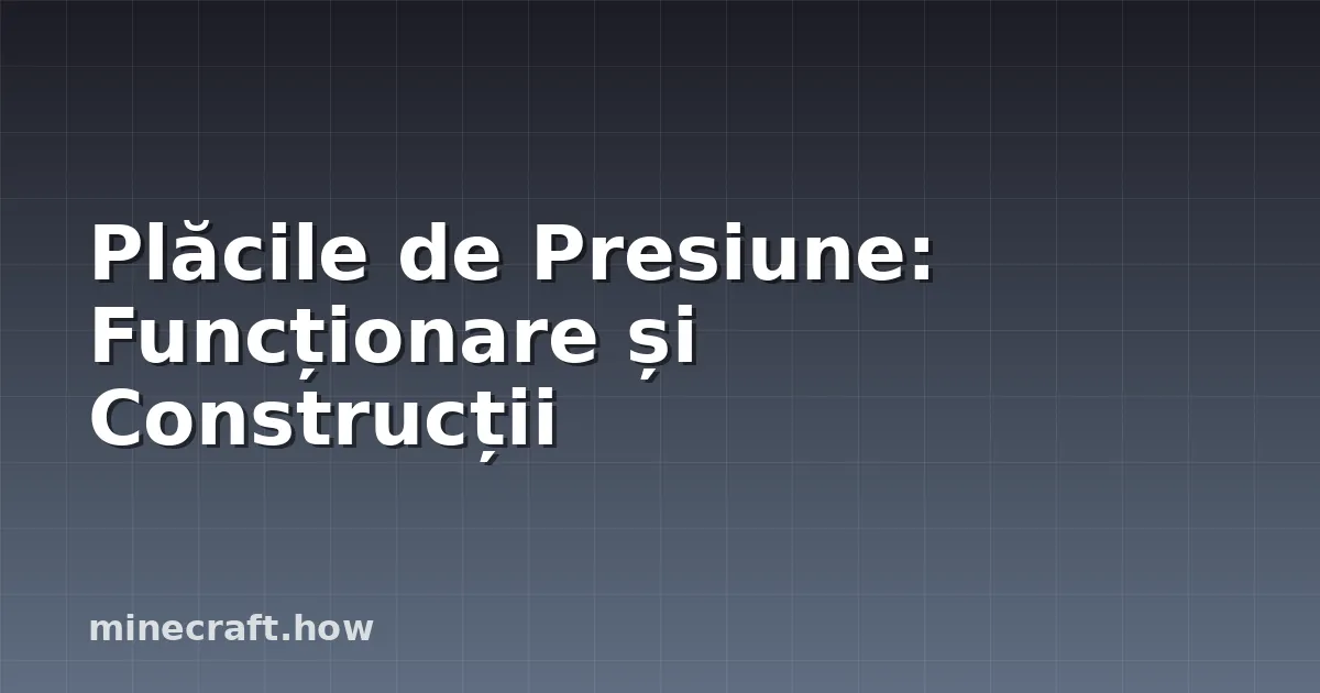 Plăcile de Presiune: Funcționare și Construcții