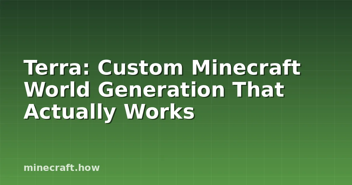 Minecraft world with custom terrain generation showing varied biomes and mountain formations