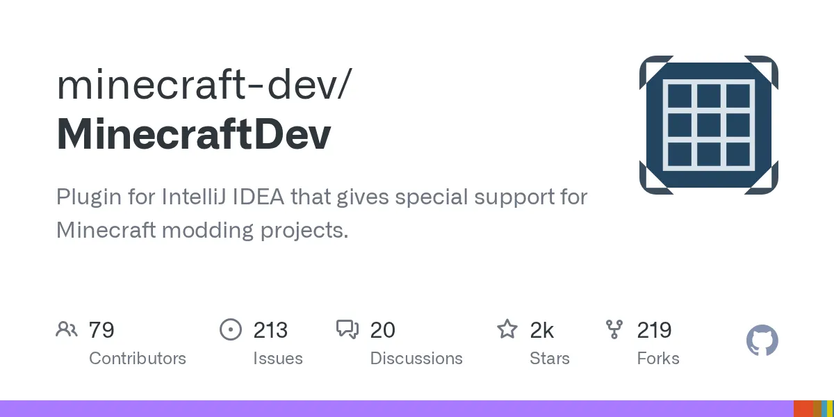 IntelliJ IDEA IDE window showing MinecraftDev plugin with Minecraft mod project structure and code editor