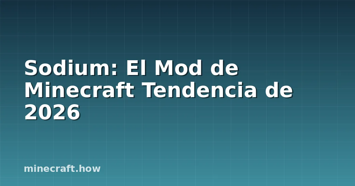 Sodium: El Mod de Minecraft Tendencia de 2026