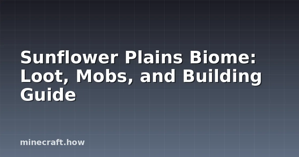 Sunflower Plains Biome: Loot, Mobs, and Building Guide