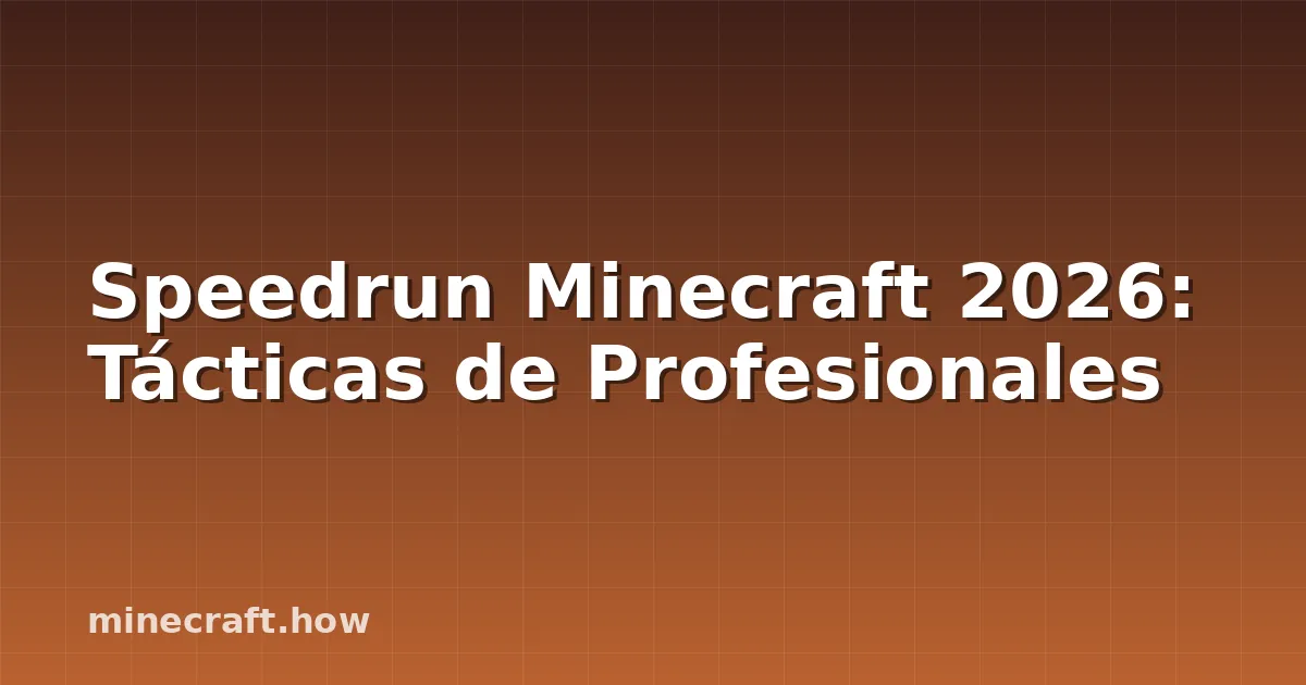 Speedrun Minecraft 2026: Tácticas de Profesionales