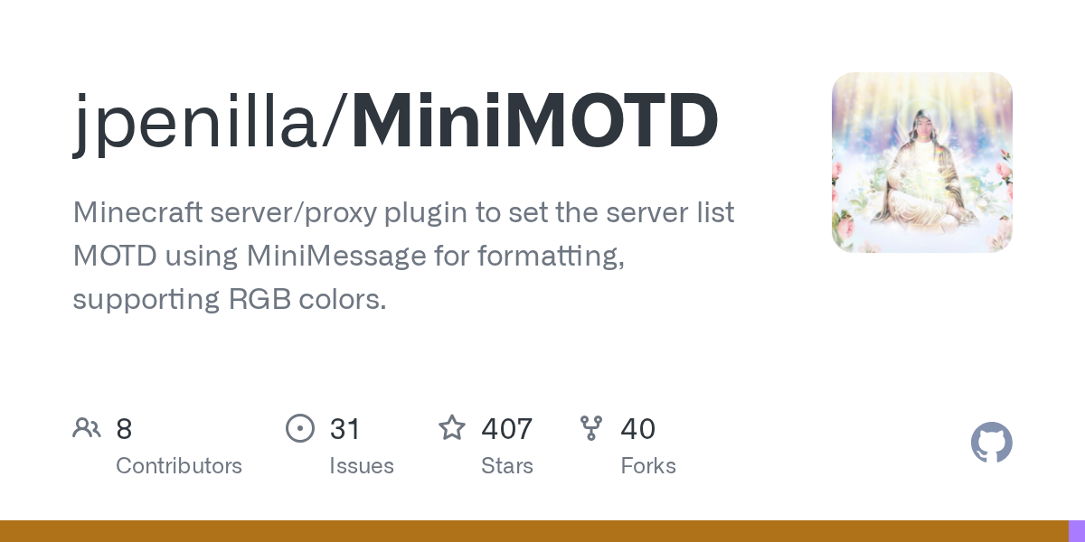 GitHub project card for jpenilla/MiniMOTD