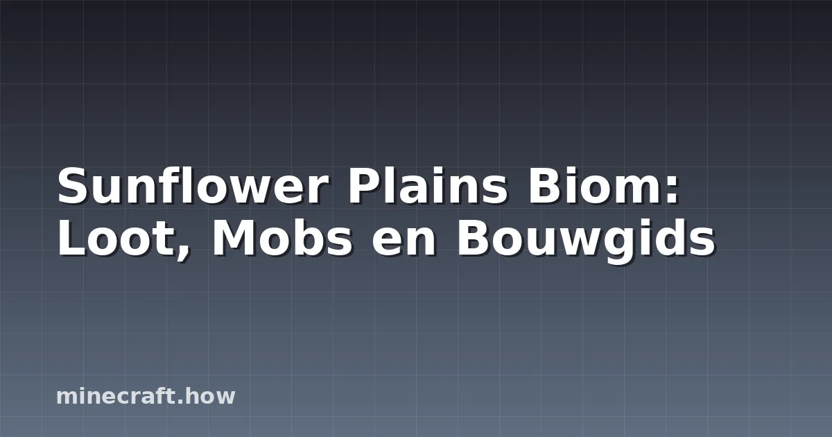 Sunflower Plains Biom: Loot, Mobs en Bouwgids