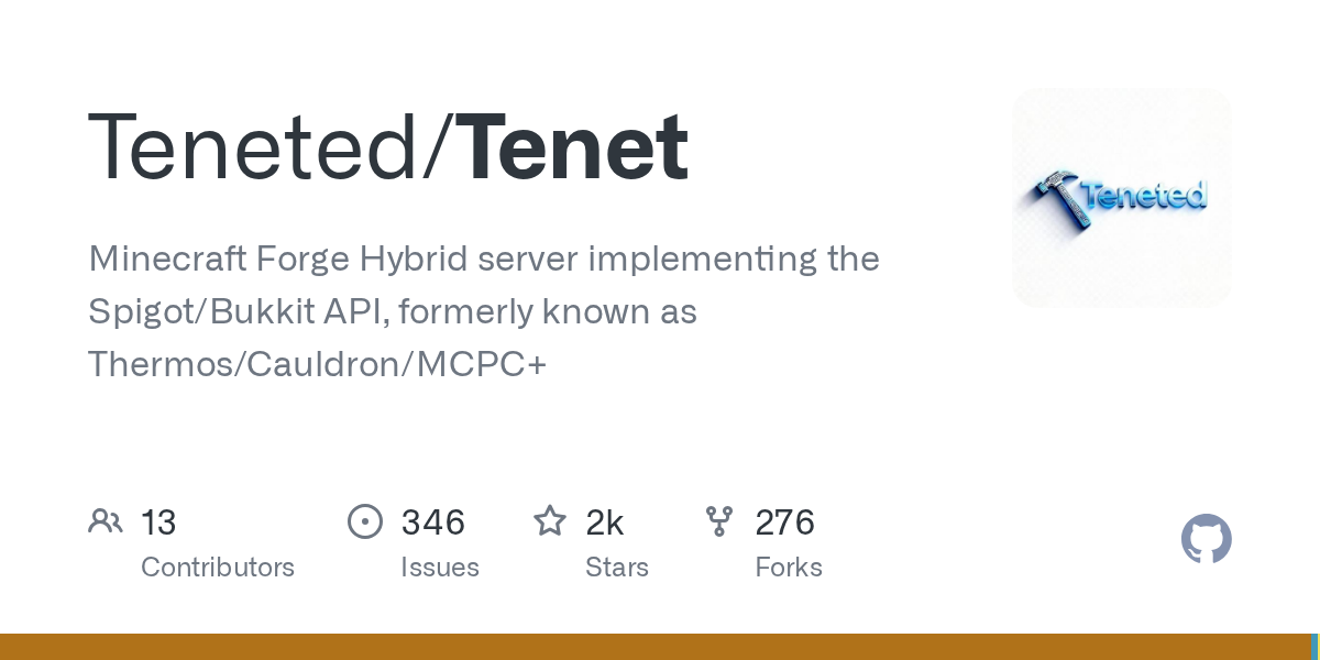 GitHub project card for Teneted/Tenet