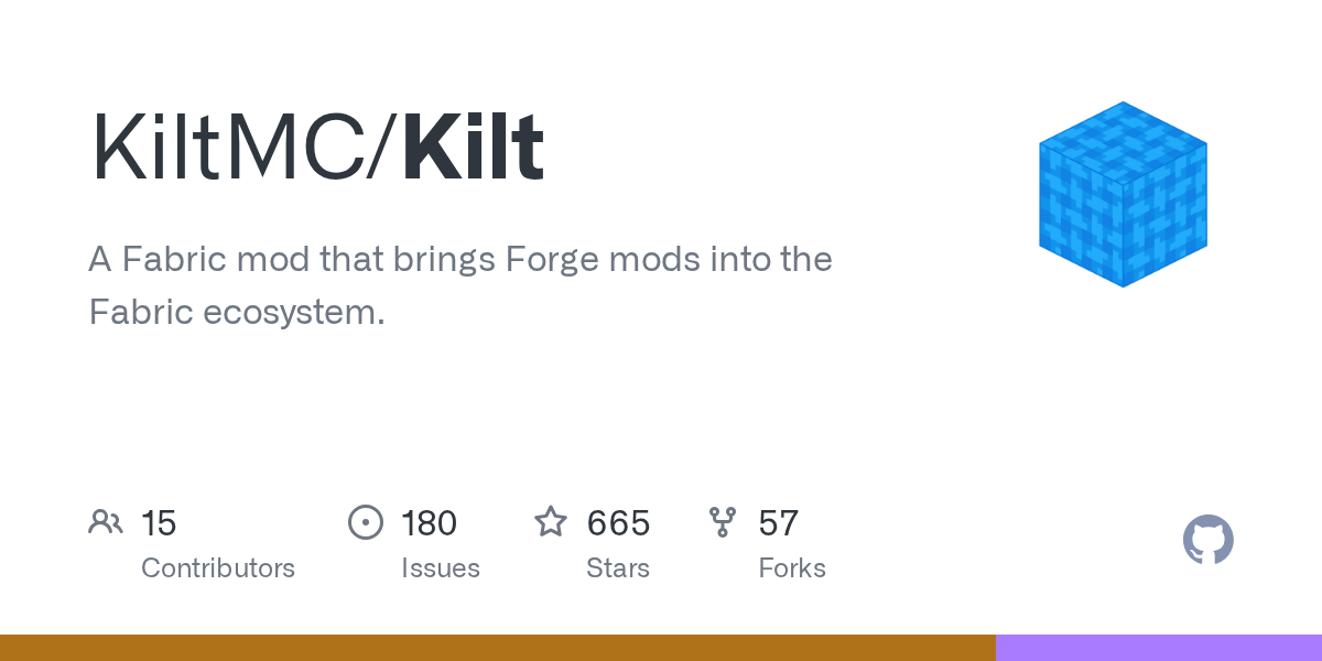 GitHub project card for KiltMC/Kilt