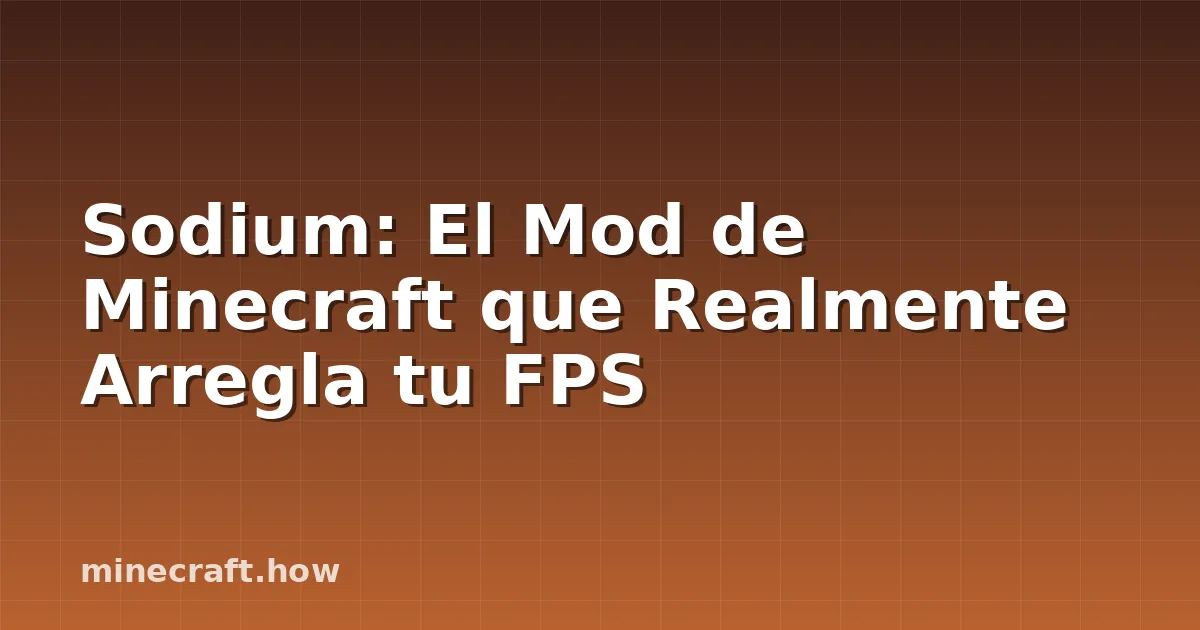 Sodium: El Mod de Minecraft que Realmente Arregla tu FPS