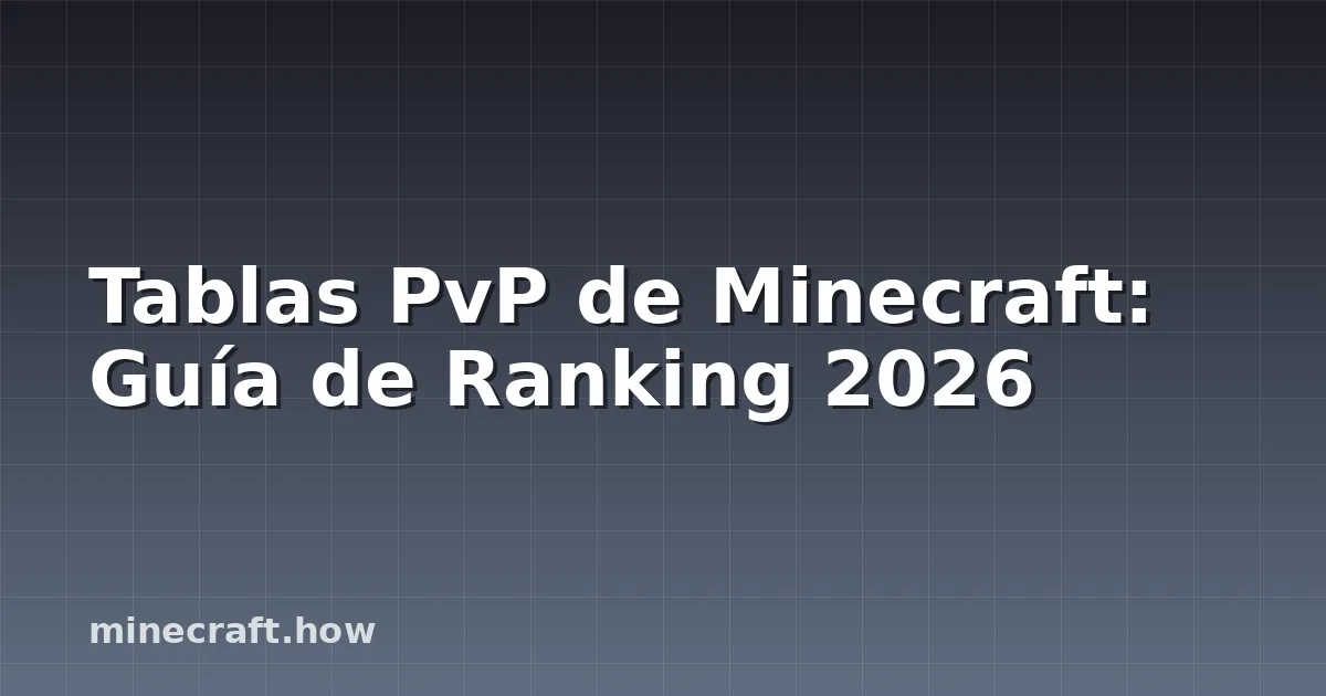 Tablas PvP de Minecraft: Guía de Ranking 2026