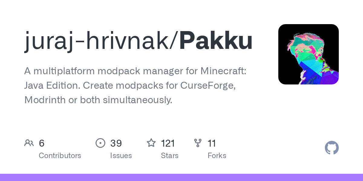 GitHub project card for juraj-hrivnak/Pakku