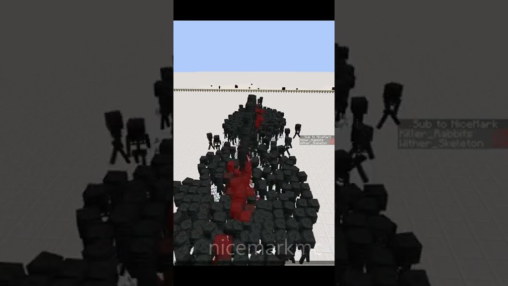 500 Killer Rabbits vs 500 Wither Skeletons - Minecraft Mob Battle #shorts