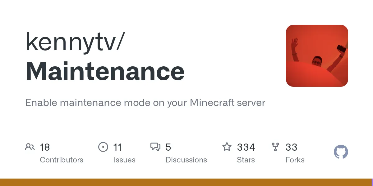 Minecraft server maintenance mode interface showing custom MOTD message and timer display