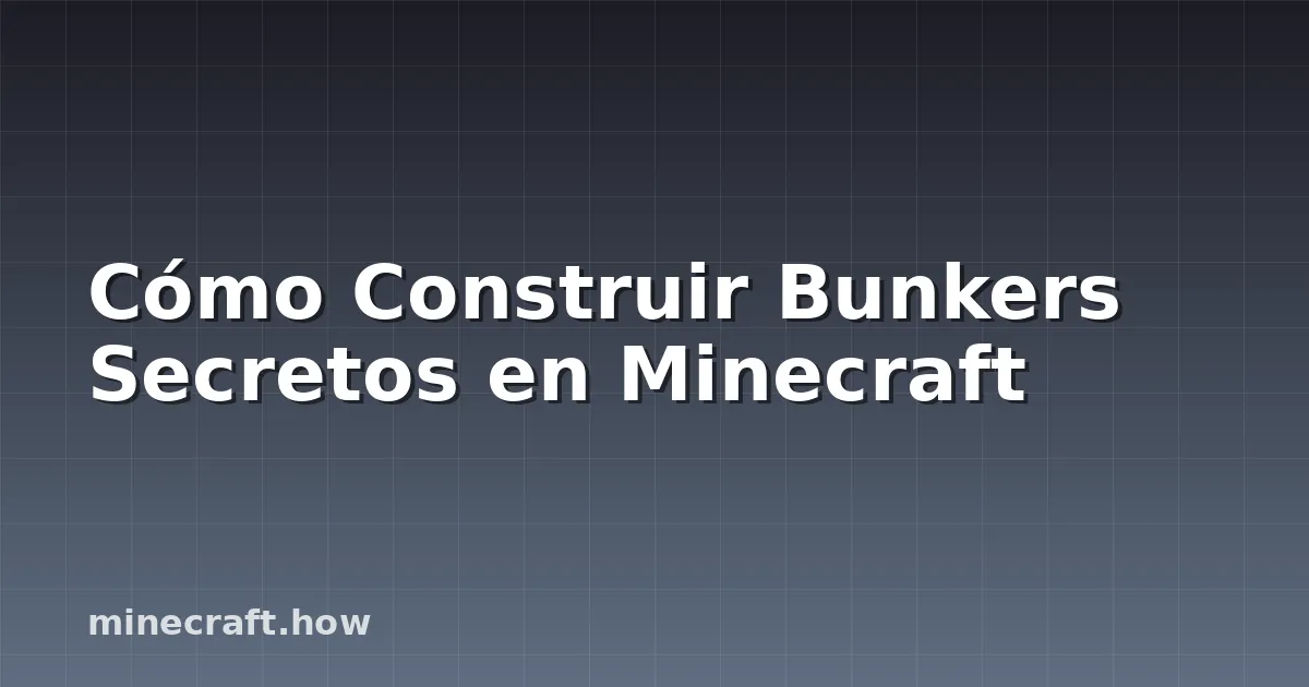 Cómo Construir Bunkers Secretos en Minecraft
