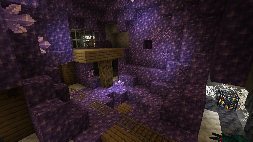 2 spawners, geode and mineshaft in Minecraft