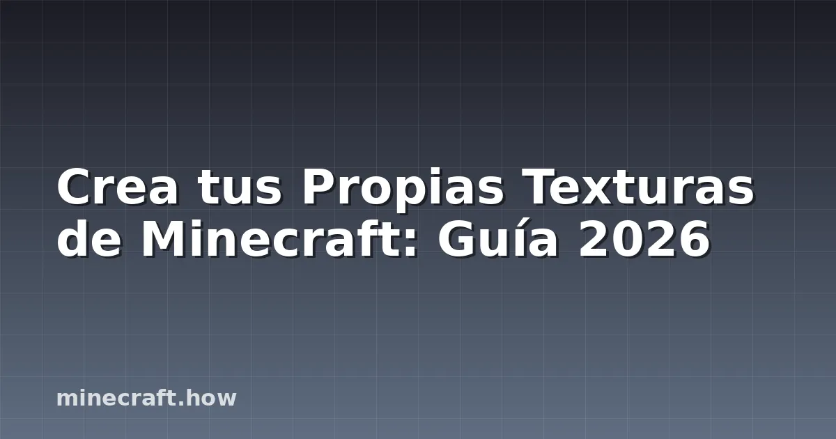 Crea tus Propias Texturas de Minecraft: Guía 2026
