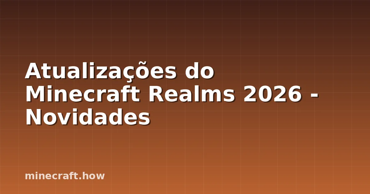Atualizações do Minecraft Realms 2026 - Novidades