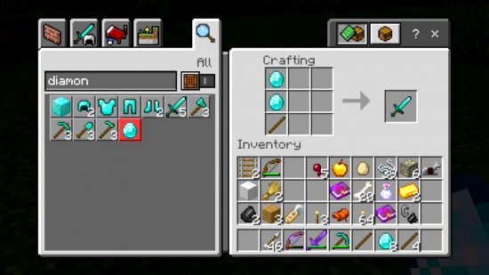 Quest menu interface in Minecraft showing available quest objectives and rewards
