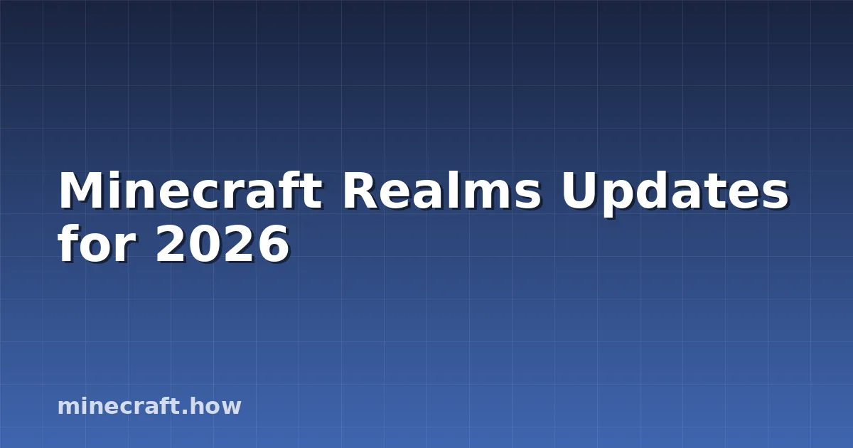 Atualizações do Minecraft Realms 2026 - Novidades
