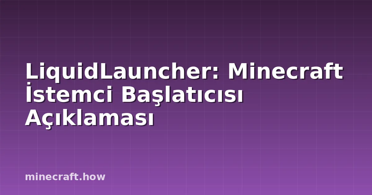 LiquidLauncher: Minecraft İstemci Başlatıcısı Açıklaması