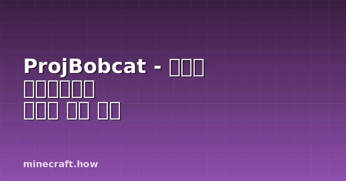 ProjBobcat - 커스텀 마인크래프트 런처의 핵심 엔진