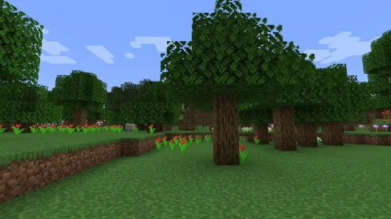 Dark basalt columns in Minecraft's Basalt Delta biome with volcanic landscape