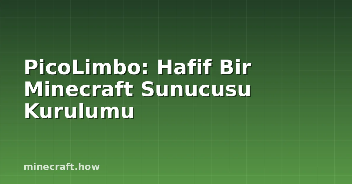 PicoLimbo: Hafif Bir Minecraft Sunucusu Kurulumu