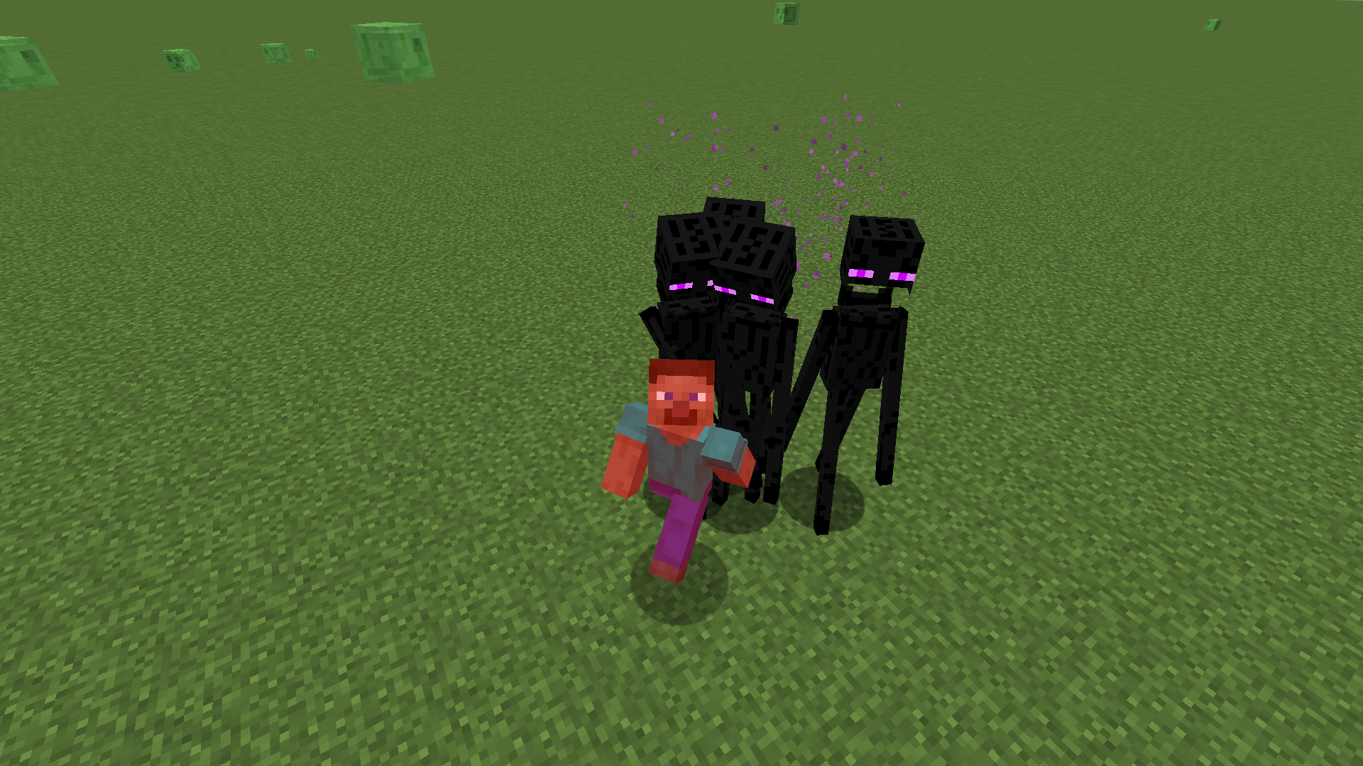 Angry Endermen in Minecraft