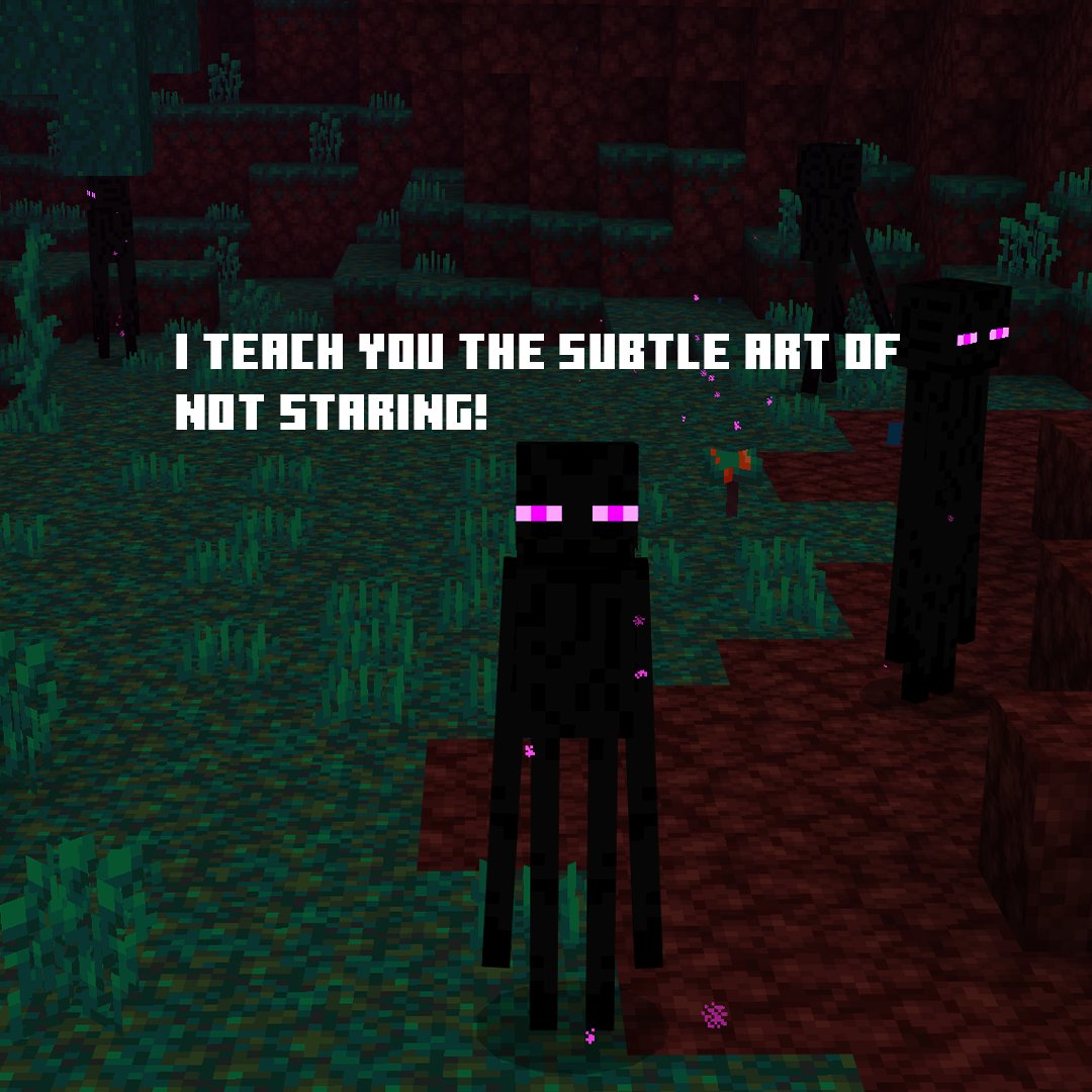 An enderman's kindness in Minecraft