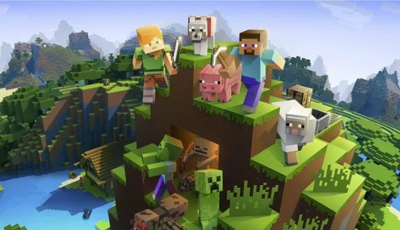Minecraft player fighting in combat gear during action-packed PvP arena battle