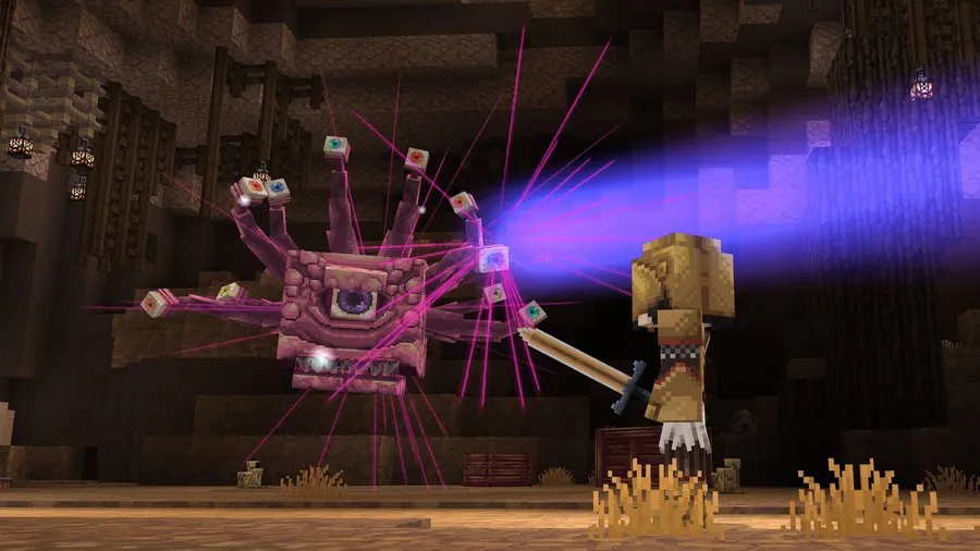 D&D Katra facing Guthzak in Minecraft