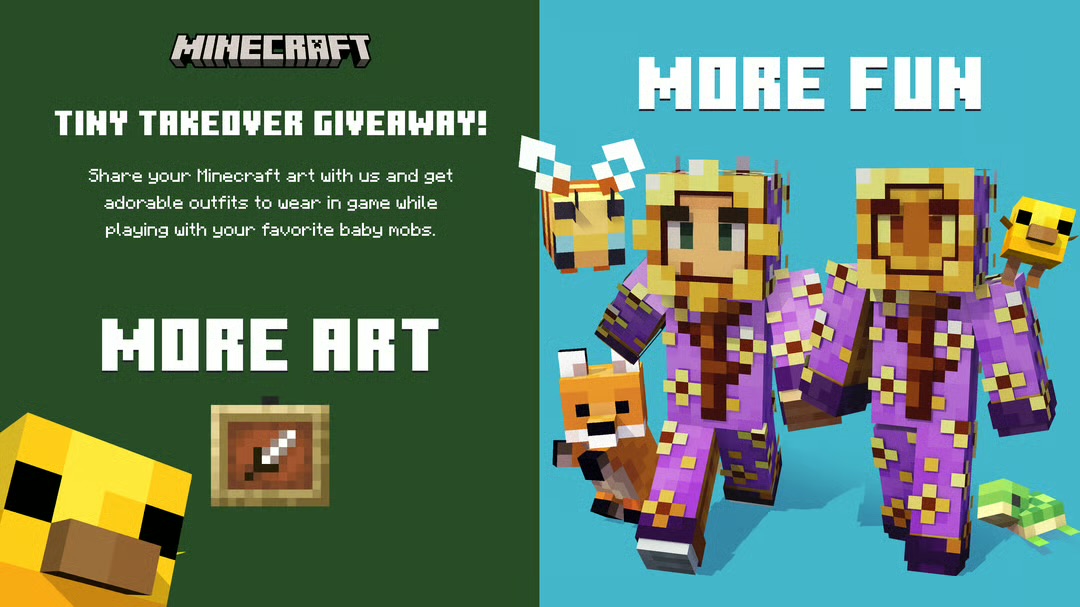 Tiny Takeover Community Art Incentive in Minecraft