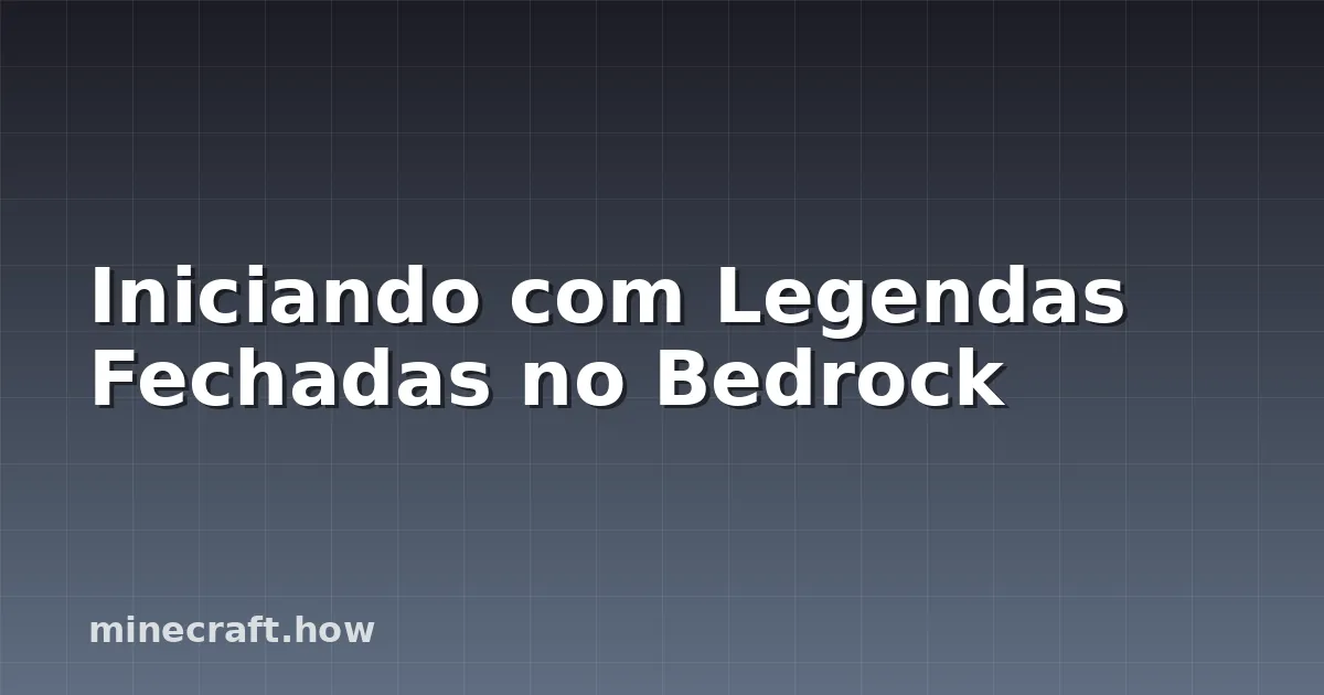 Iniciando com Legendas Fechadas no Bedrock