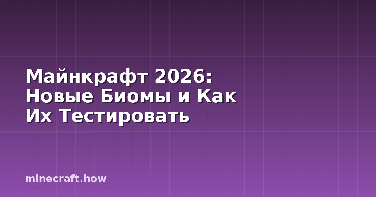Майнкрафт 2026: Новые Биомы и Как Их Тестировать