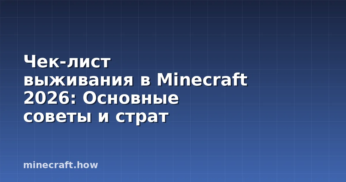 Чек-лист выживания в Minecraft 2026: Основные советы и страт
