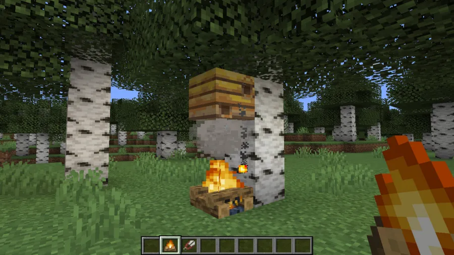 Minecraft automatic farm with redstone pistons, water channels, and hopper collection system