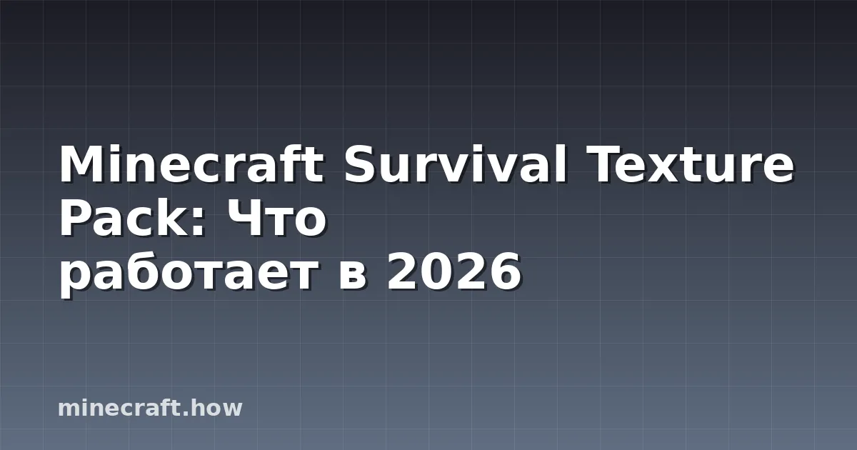 Minecraft Survival Texture Pack: Что работает в 2026