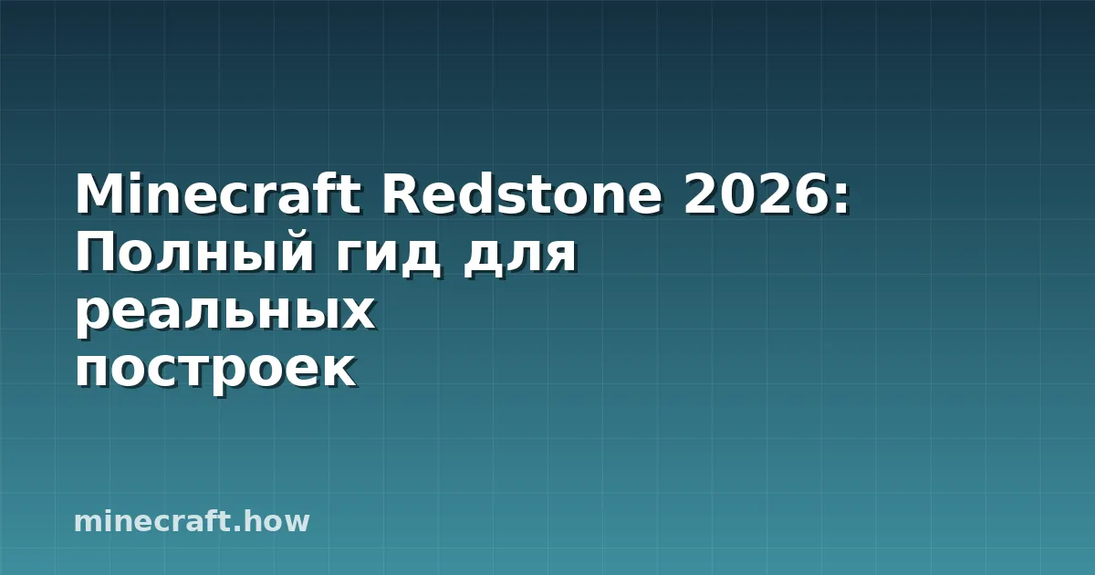 Minecraft Redstone 2026: Полный гид для реальных построек