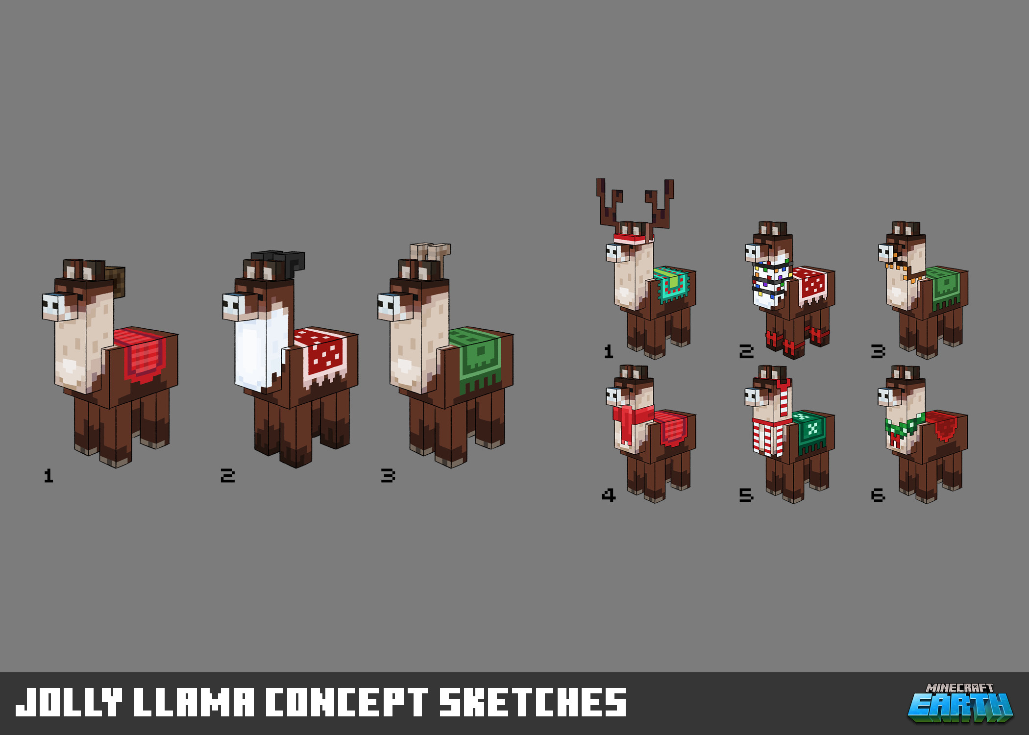 MCE Jolly Llama sketches in Minecraft