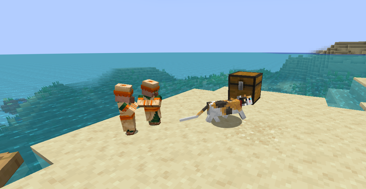 BabyVillagersWatchingCat in Minecraft