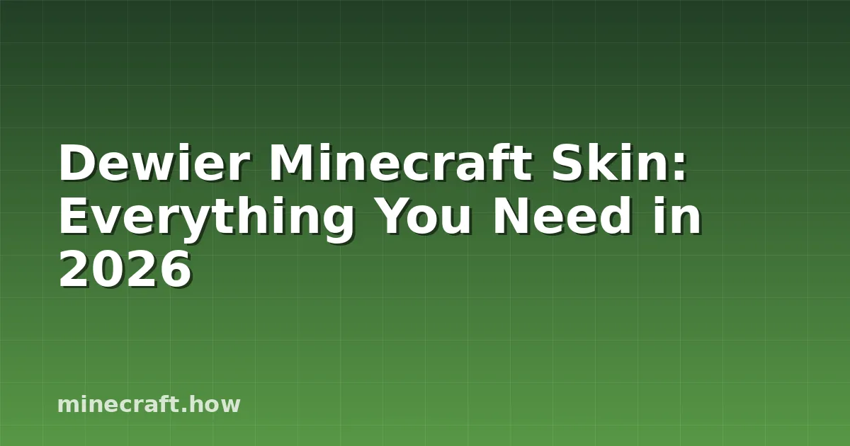Dewier Minecraft Skin: Everything You Need in 2026