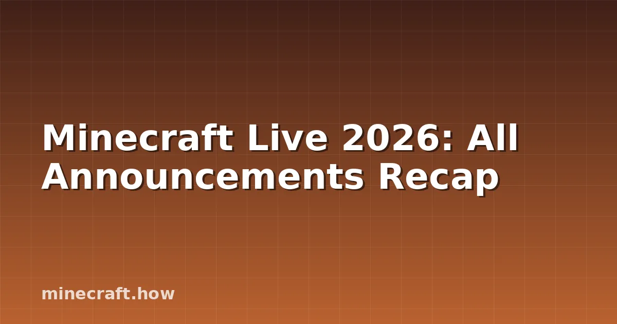 Minecraft Live 2026: All Announcements Recap