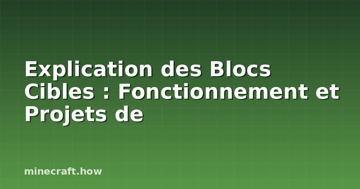 Explication des Blocs Cibles : Fonctionnement et Projets de