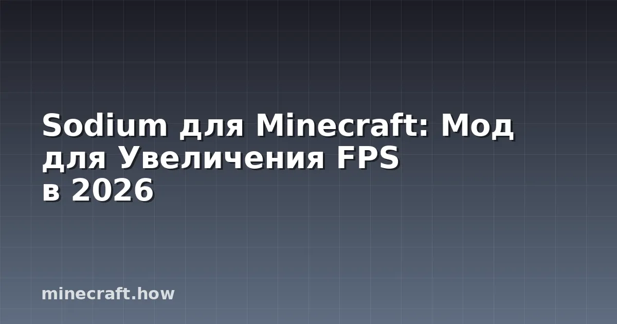 Sodium для Minecraft: Мод для Увеличения FPS в 2026